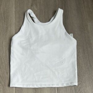 ATHELTA Girl White Sleeveless Racerback Tank Top